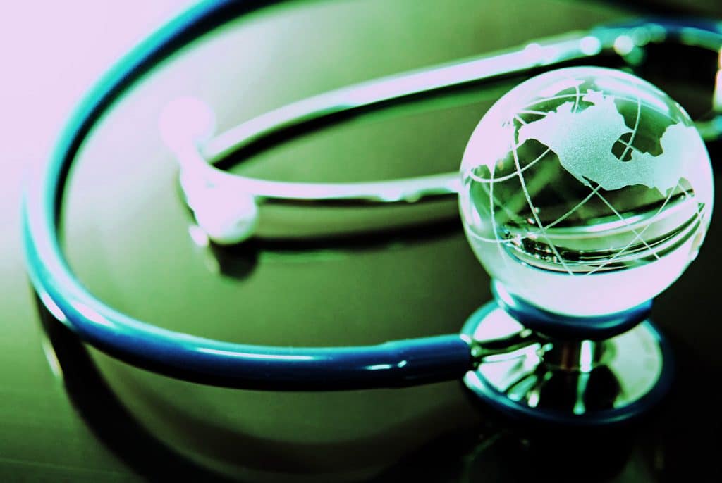 glass globe sat on stethoscope